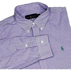 Ralph Lauren‎ Mens Button Down Long Sleeve Gingham Checkered Oxford Shirt XL